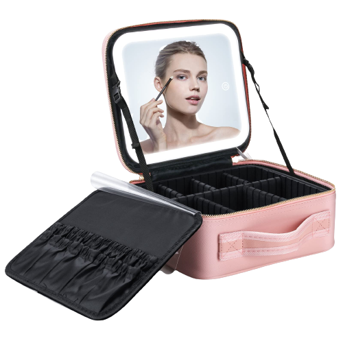 LED Mirror Cosmetic Travel Bag