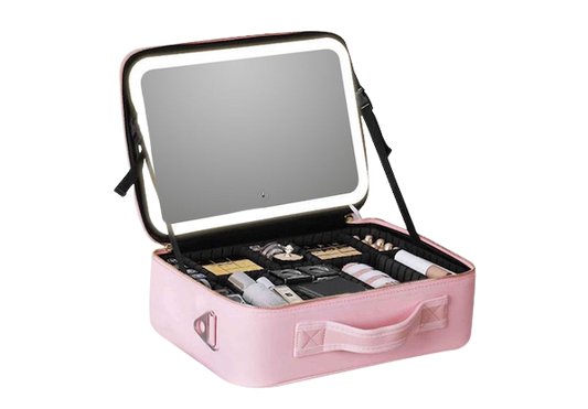 LED Mirror Cosmetic Travel Bag